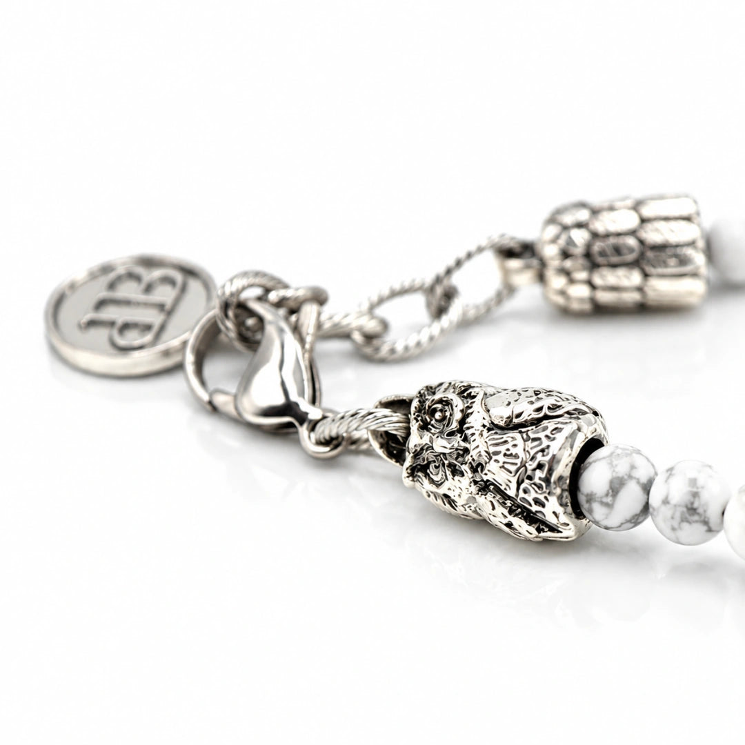Serenity  Bracciale Owls  in Howlite e Ematite con Gufo