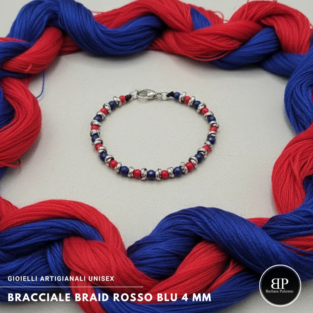 Rot-Blaues Bologna-Flechtarmband