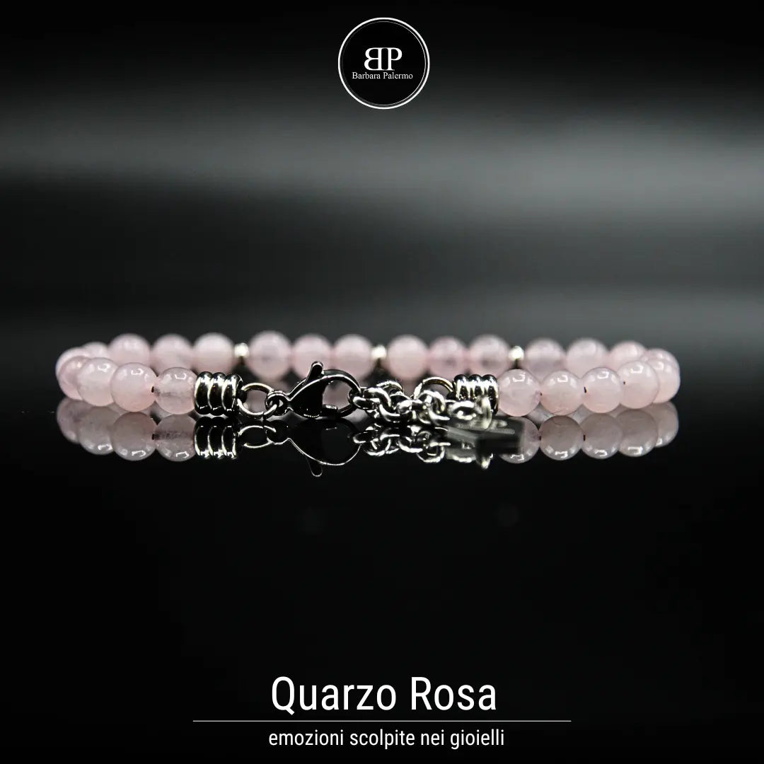 braccialetto quarzo rosa