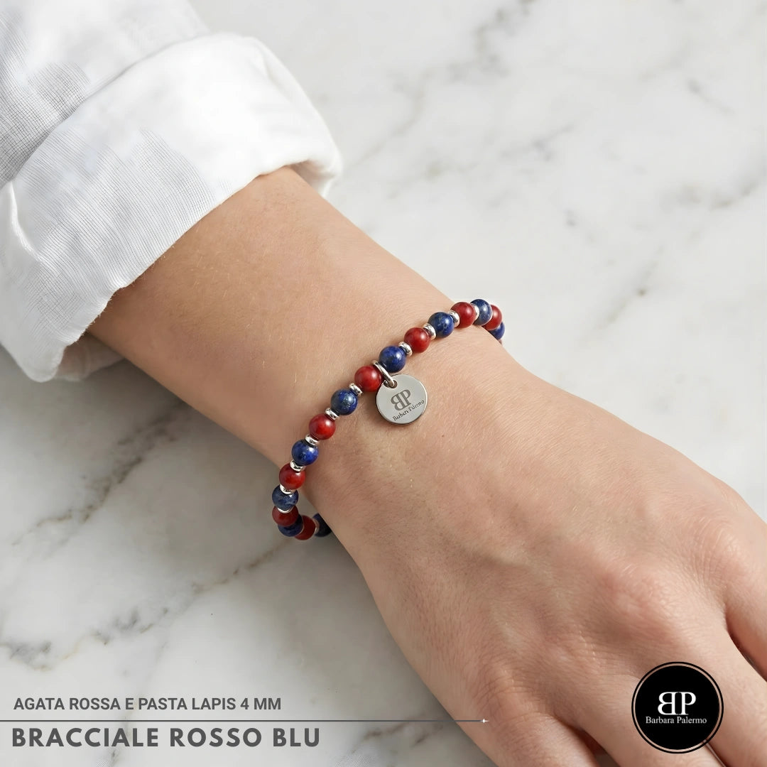 Bracciale Elastico Rosso e Blu 4mm