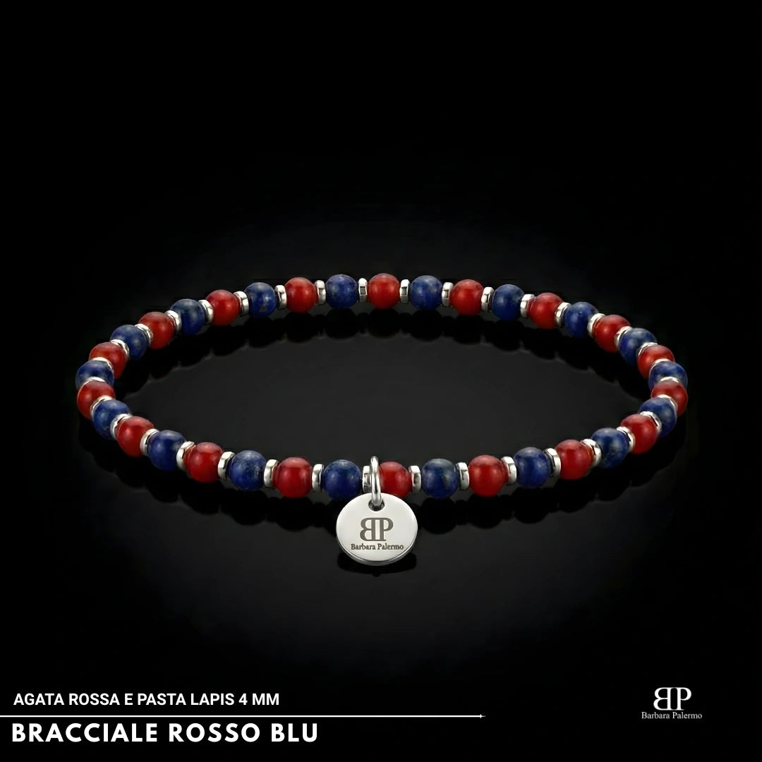 Bracciale Elastico Rosso e Blu 4mm