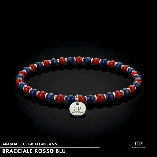 Bracciale Elastico Rosso e Blu 4mm