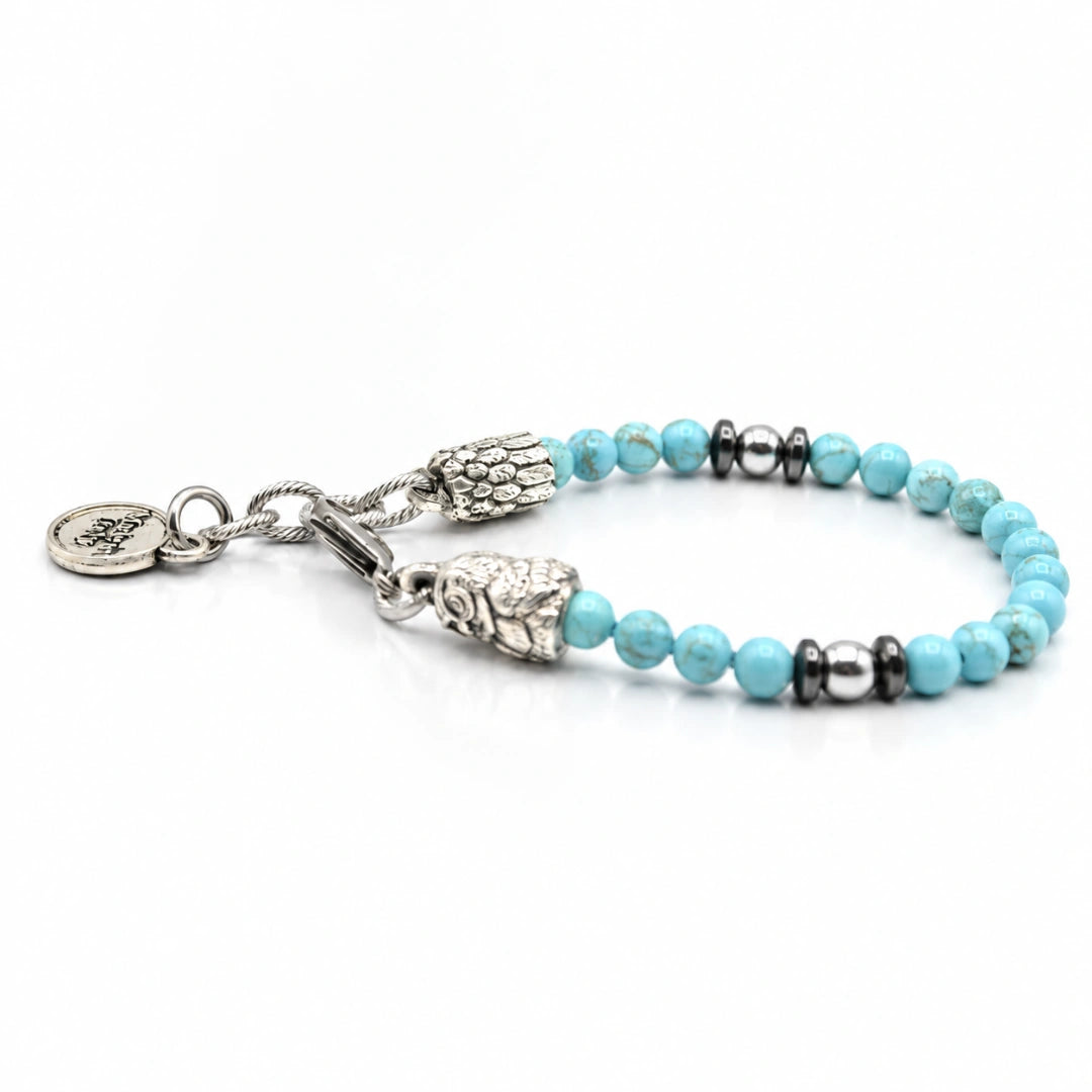 Sentinel Owls  Bracciale pietra turchese con gufo
