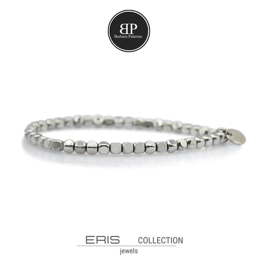 Bracciale Eris con Cubotti di Ematite Argento 4mm