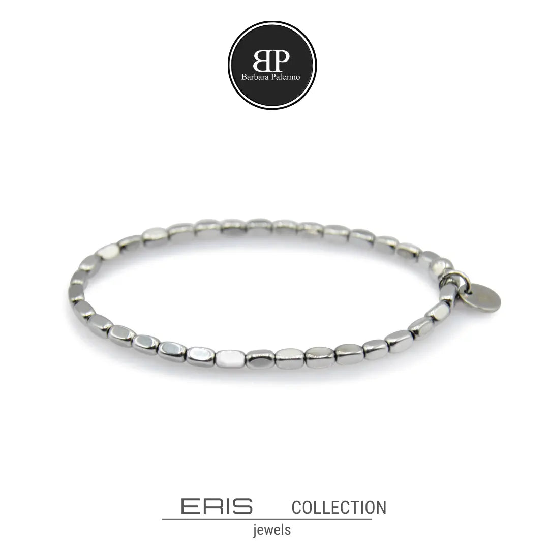 Bracciale Eris con Ematite Argento Rettangolare Stondata