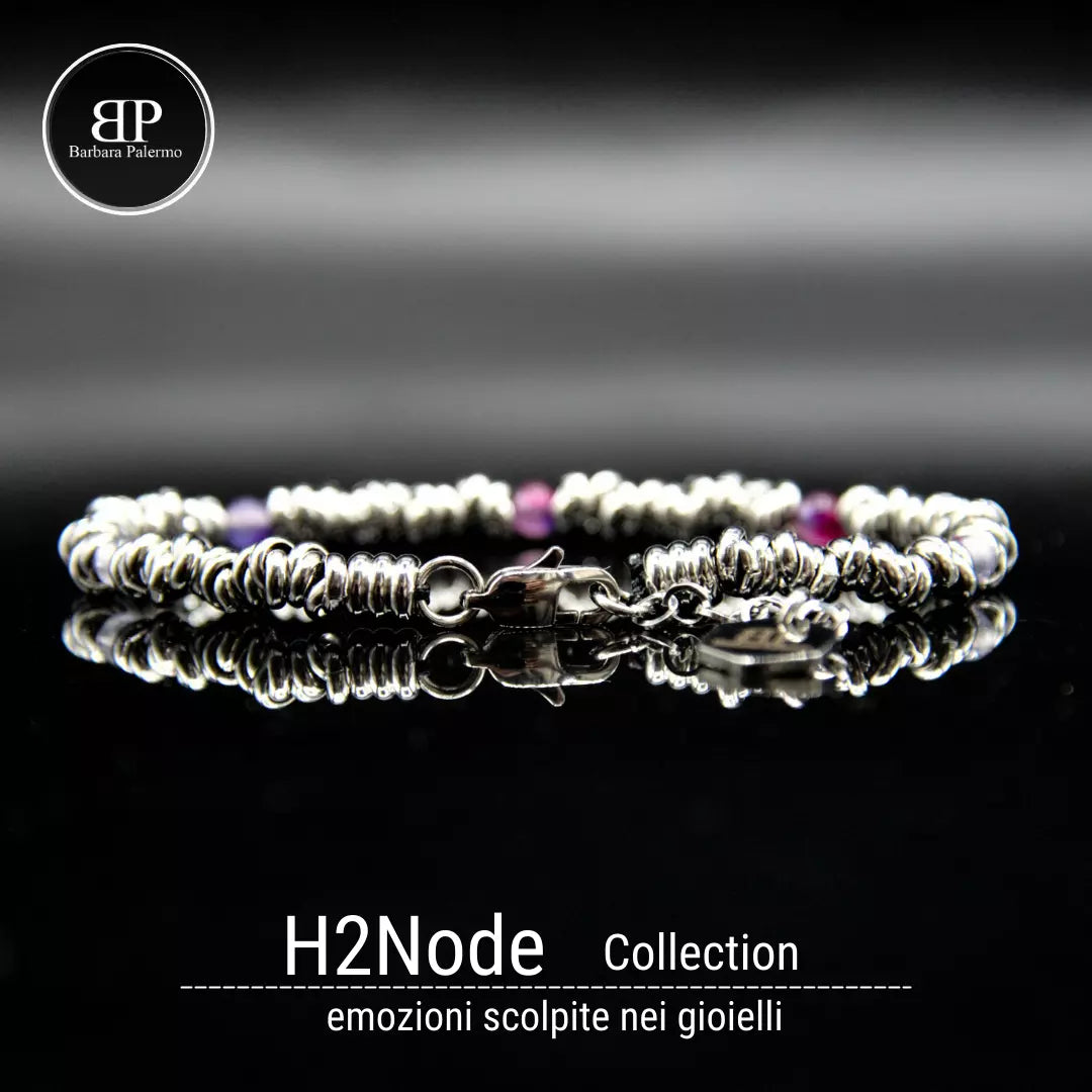 Armband H2Node mit schattiertem violettem Achat