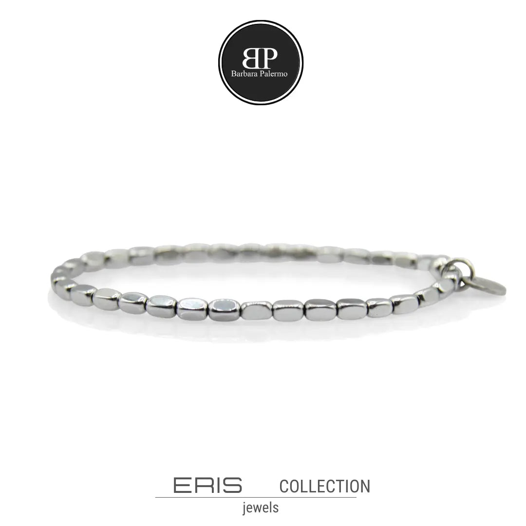 Bracciale Eris con Ematite Argento Rettangolare Stondata