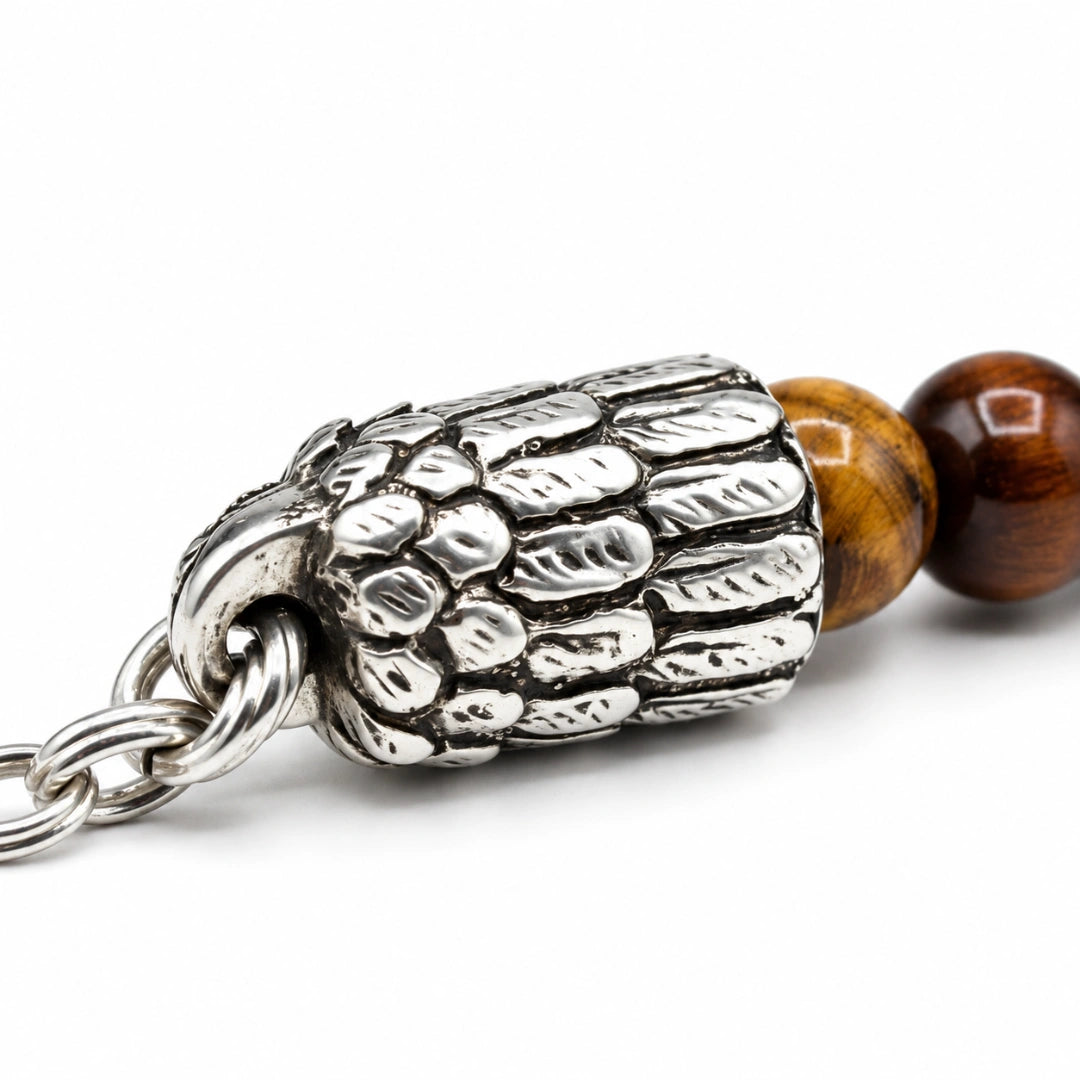 Guardian Owls Bracciale Occhio di Tigre con Gufo Argento