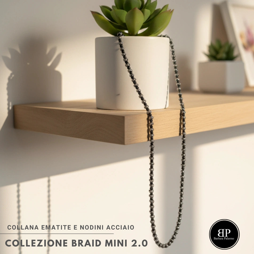 Collana Ematite antracite e Acciaio