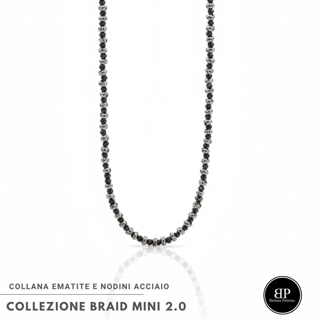 Collana Ematite antracite e Acciaio