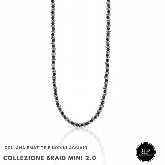 Collana Ematite antracite e Acciaio