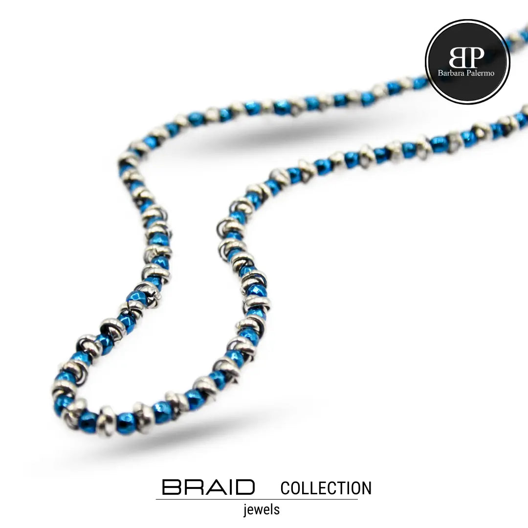 Collana Braid blu lucida - Raffinatezza Senza Compromessi