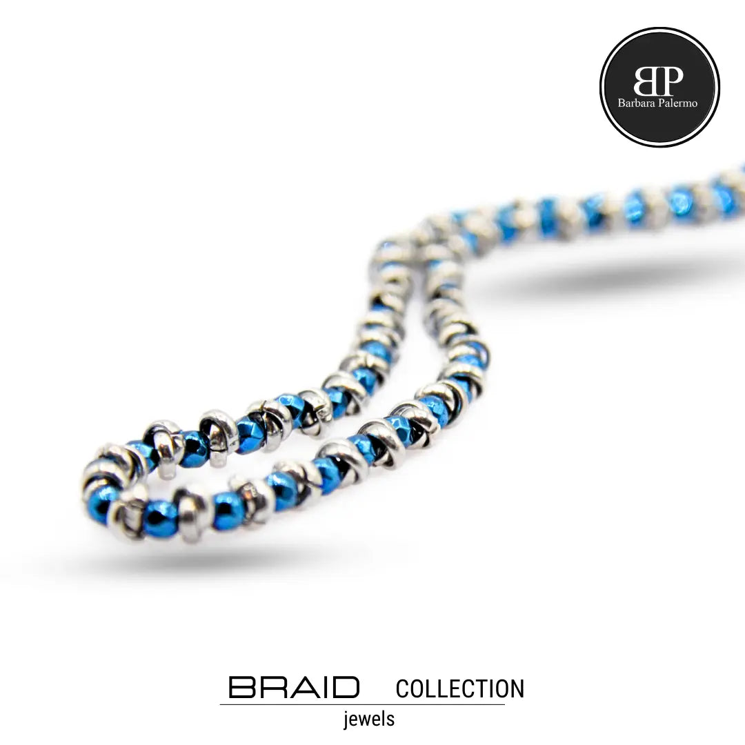 Collana Braid blu lucida - Raffinatezza Senza Compromessi