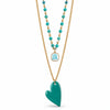 Collana Favola Doppia Cuore Verde Alle Cose Belle Oro