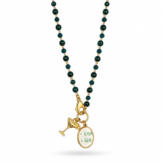 Collana Favola Gym + Gin con Cristalli Verdi Oro PVD