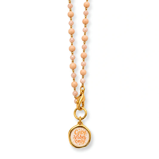 Collana Favola Cozy Vibes Only con Cristalli Pesca e Cipria