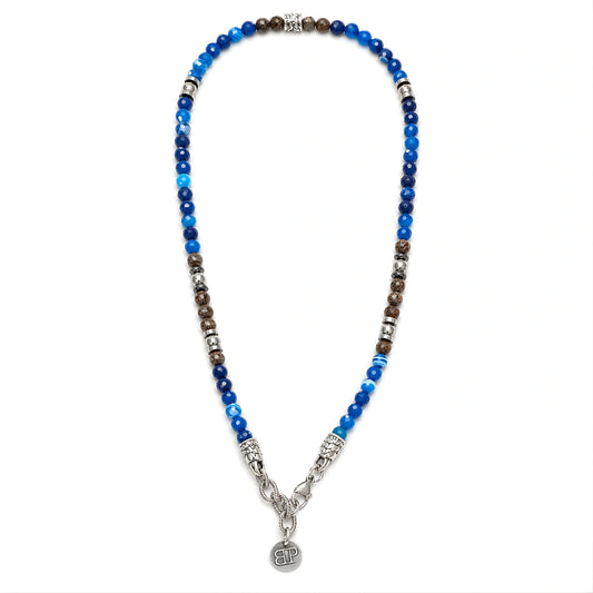 Miami: Halskette mit blauen Achat-Obsidian-Steinen