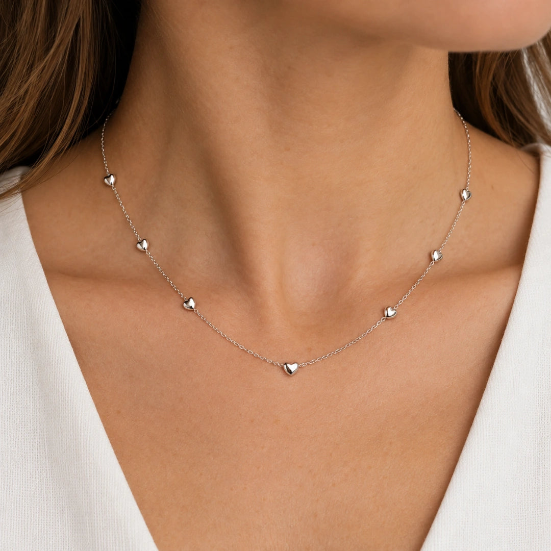 Collana NÉA Cuori in Acciaio