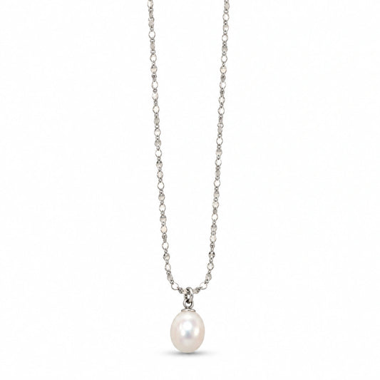 Collana NÉA Perla d’Acqua Dolce in Acciaio