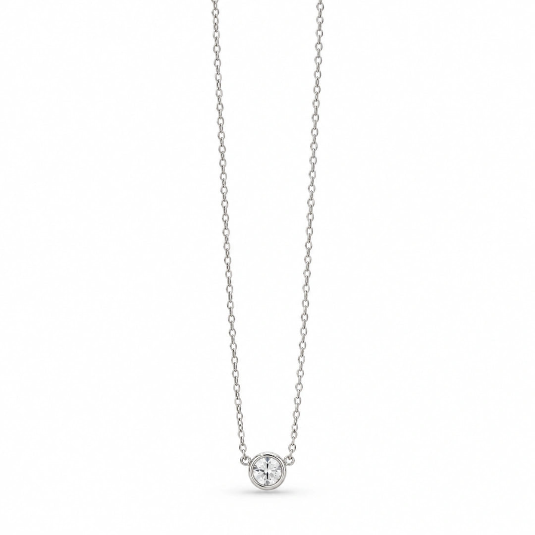 Collana NÉA Punto Luce in Acciaio 316L con Zirconia Ghiaccio