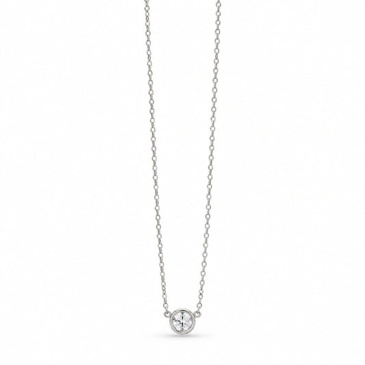 Collana NÉA Punto Luce in Acciaio 316L con Zirconia Ghiaccio