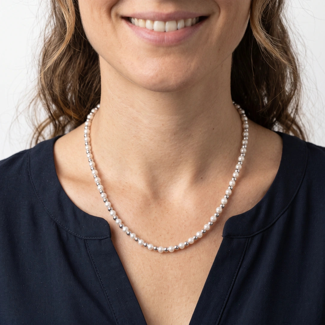 Collana NÉA Perle d’Acqua Dolce e Acciaio 316