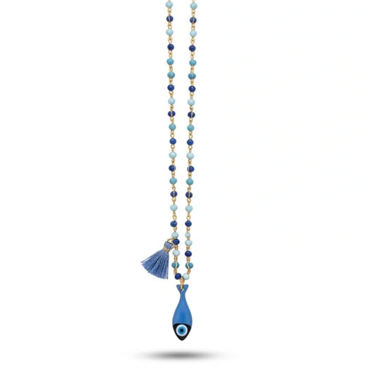 Collana Sea Pesciolino Blu con Occhio Portafortuna