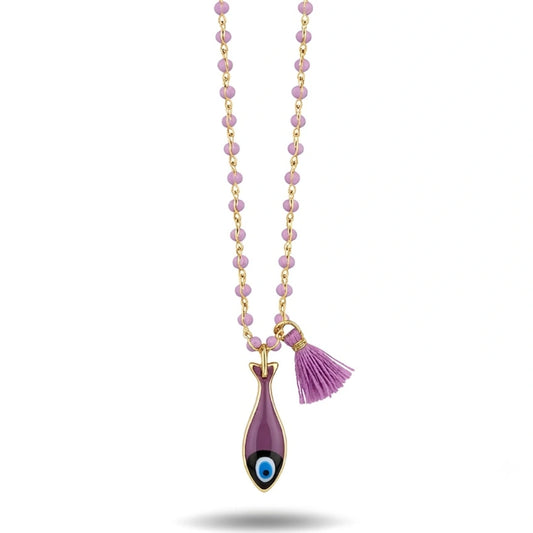 Collana Sea Incanto Viola con Pesciolino Portafortuna