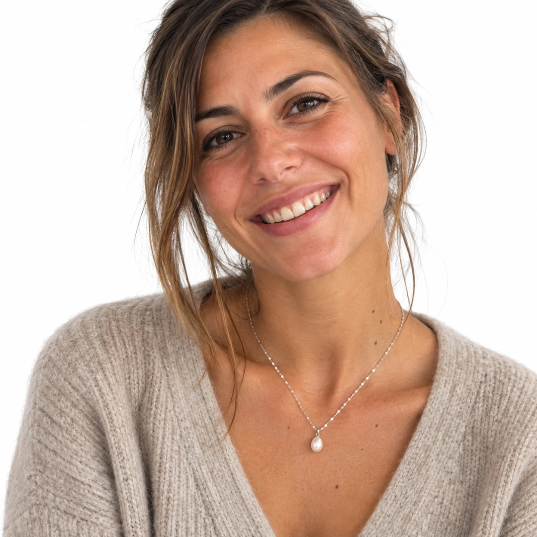 Collana NÉA Perla d’Acqua Dolce in Acciaio