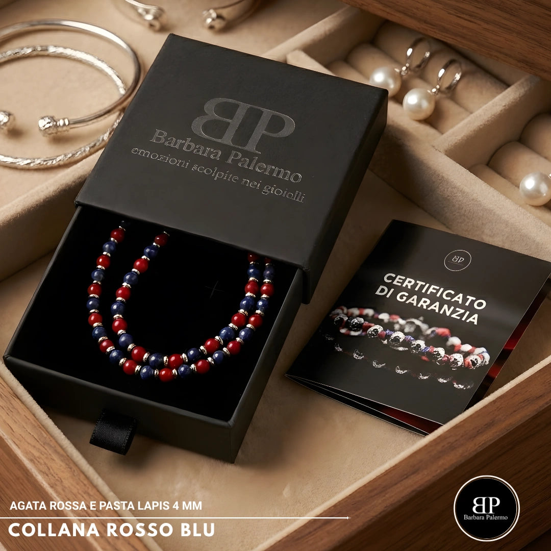 Collana Rosso Blu 4 mm