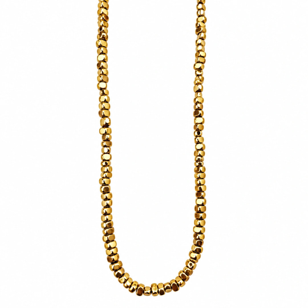 Collana NÉA Sassolini Ematite Oro PVD in Acciaio