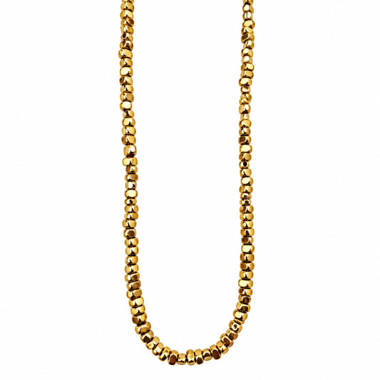 Collana NÉA Sassolini Ematite Oro PVD in Acciaio