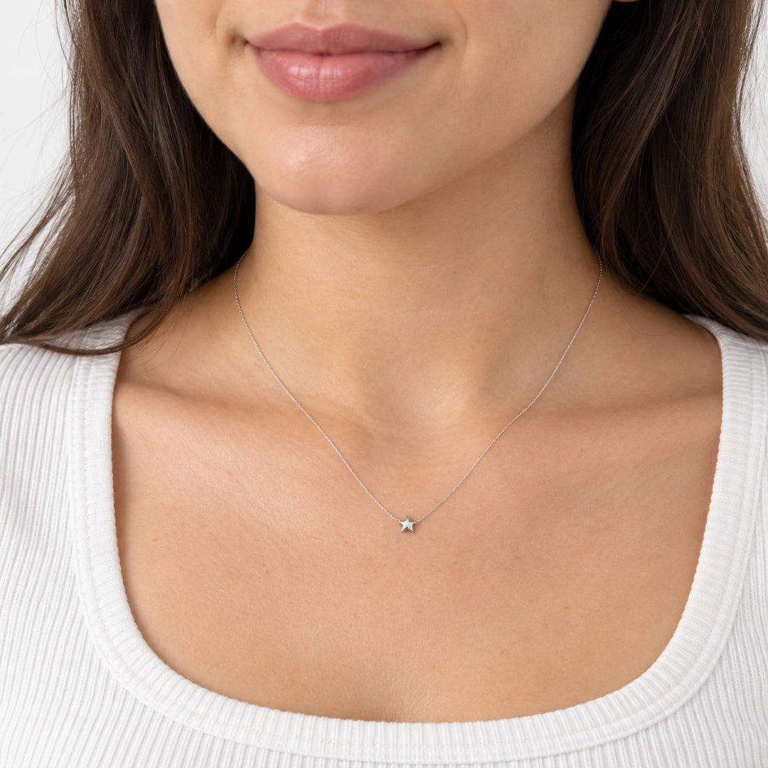 Collana NÉA Stella in Acciaio Lucido