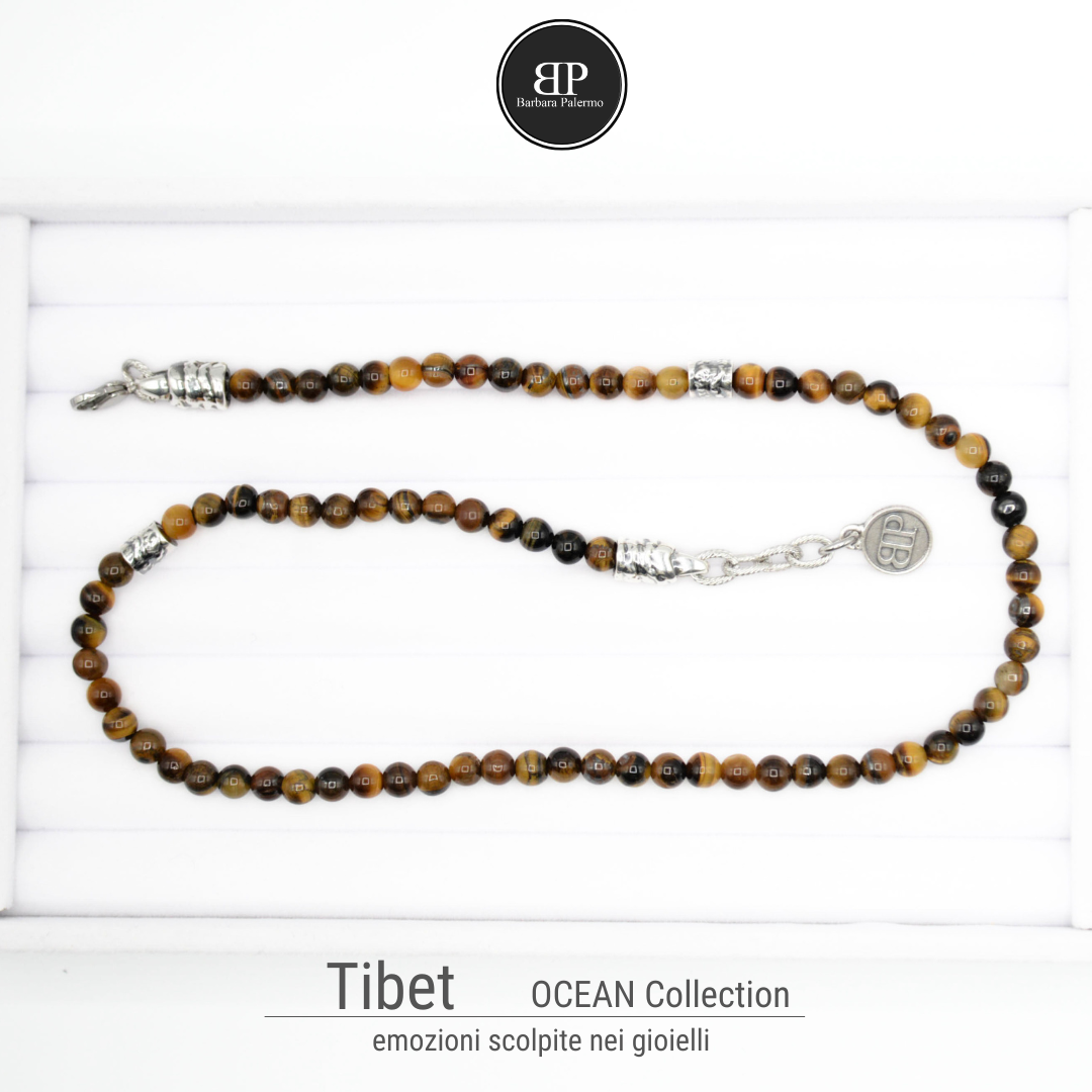 Tigerauge-Halskette: Tibet, die kraftvolle Steinkette