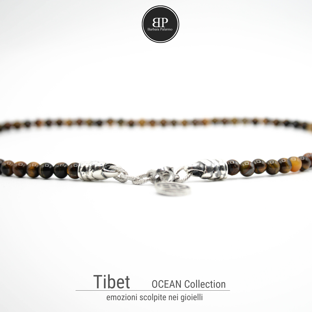 Tigerauge-Halskette: Tibet, die kraftvolle Steinkette