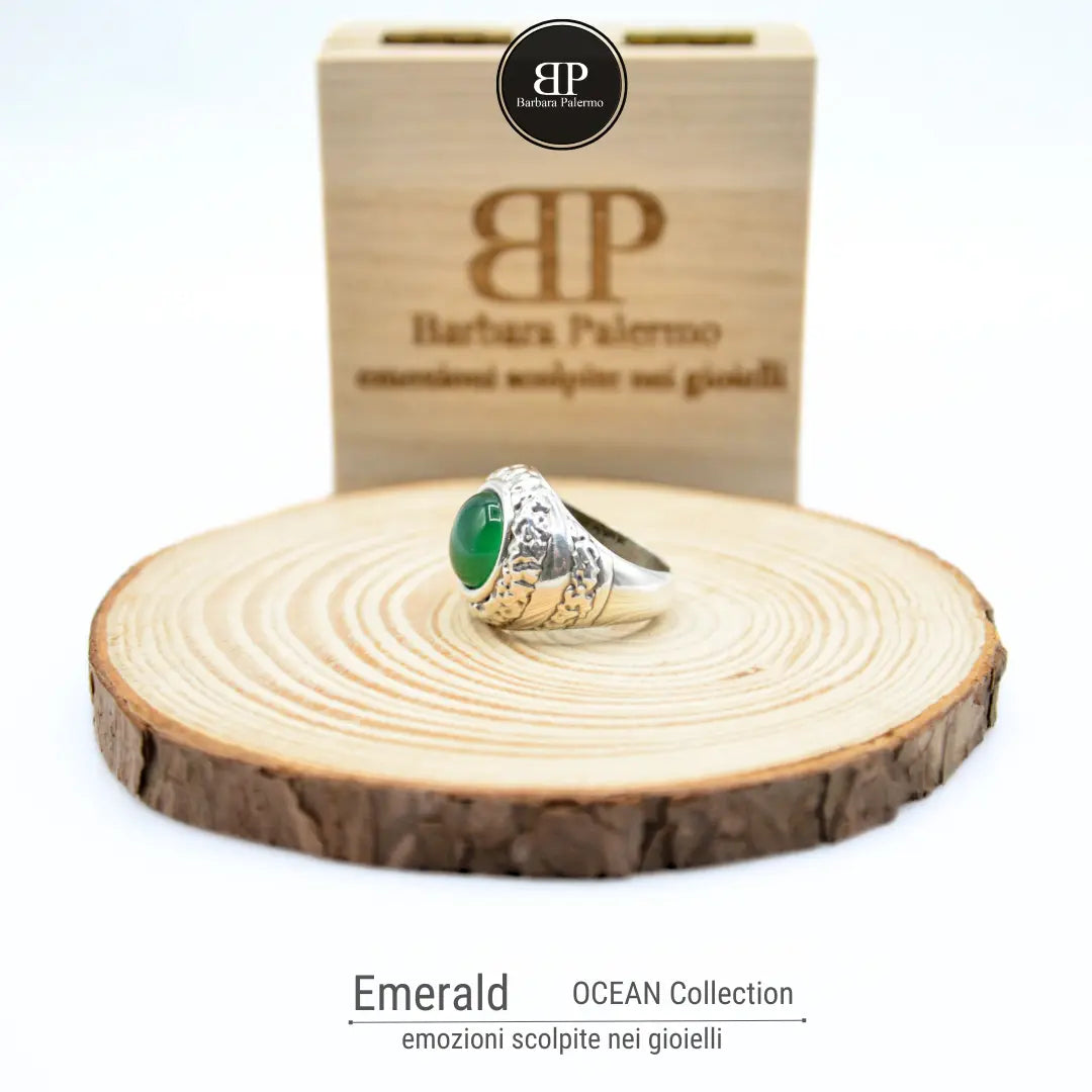 Anello Emerald: con giada verde - Riflesso di Natura Pura