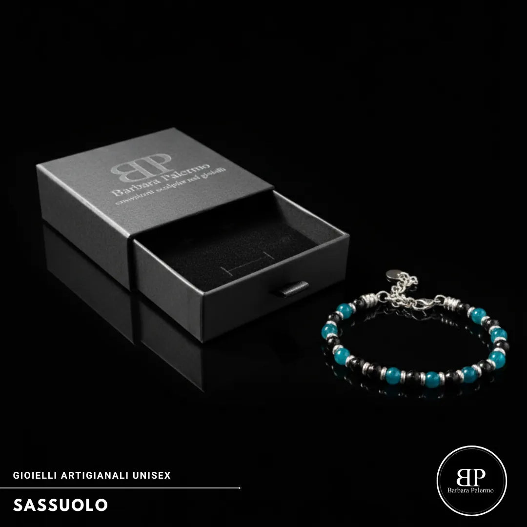 Sassuolo Armband – Schwarzer Onyx und grüner Achat