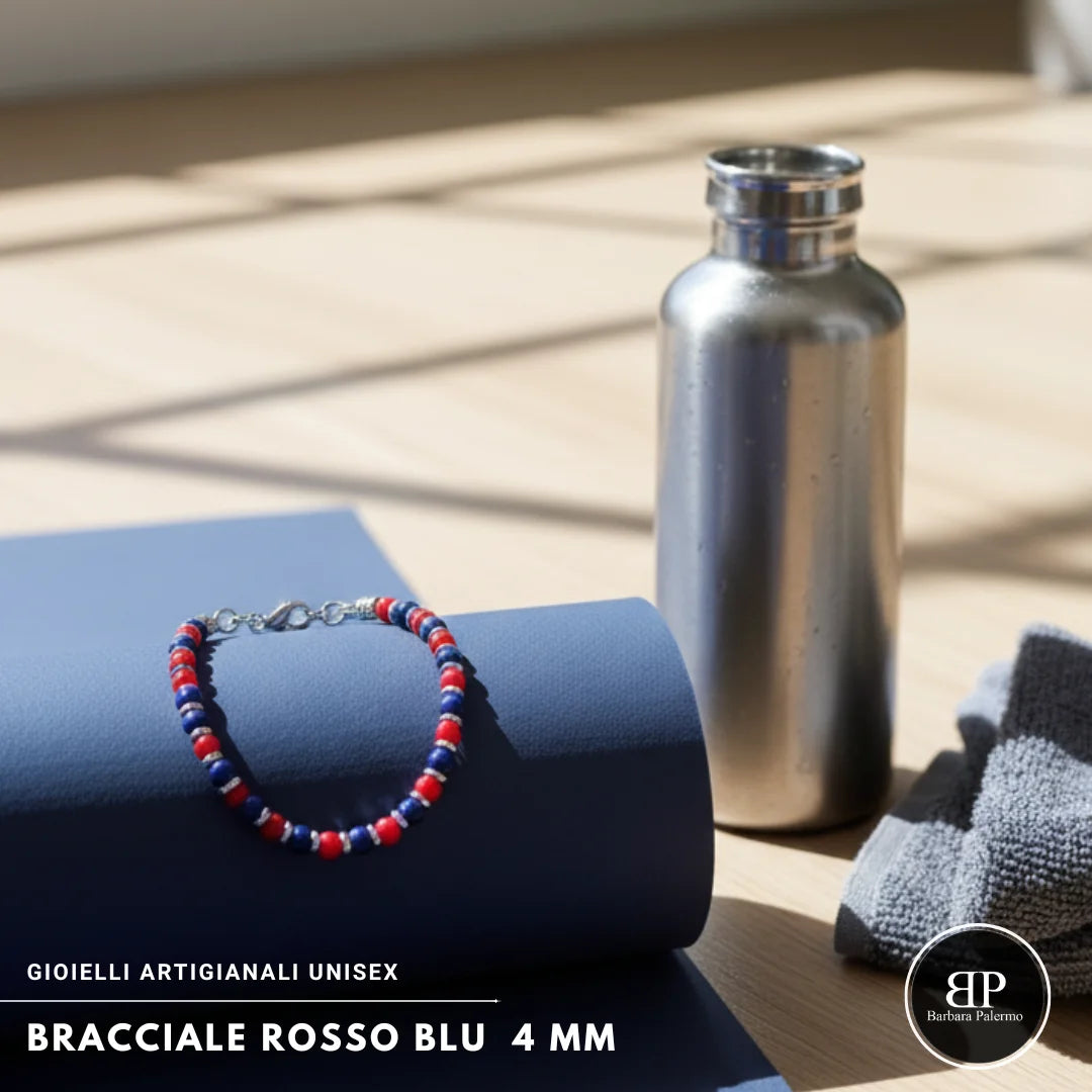 Bracciale Lapis e Agata Rossa 4 mm