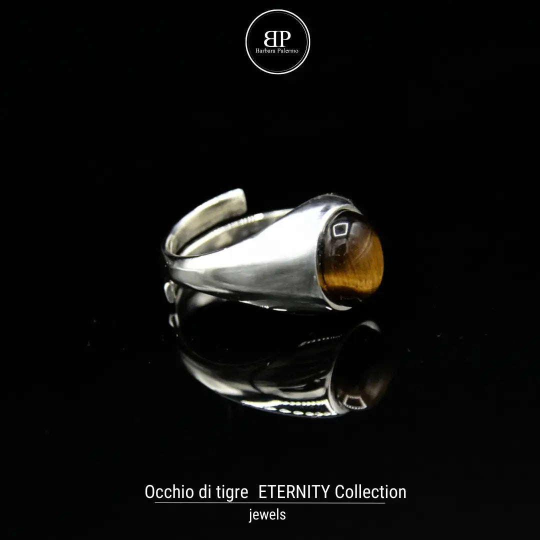 Anello Eternity con Pietra Occhio di Tigre – Potenza e Stile