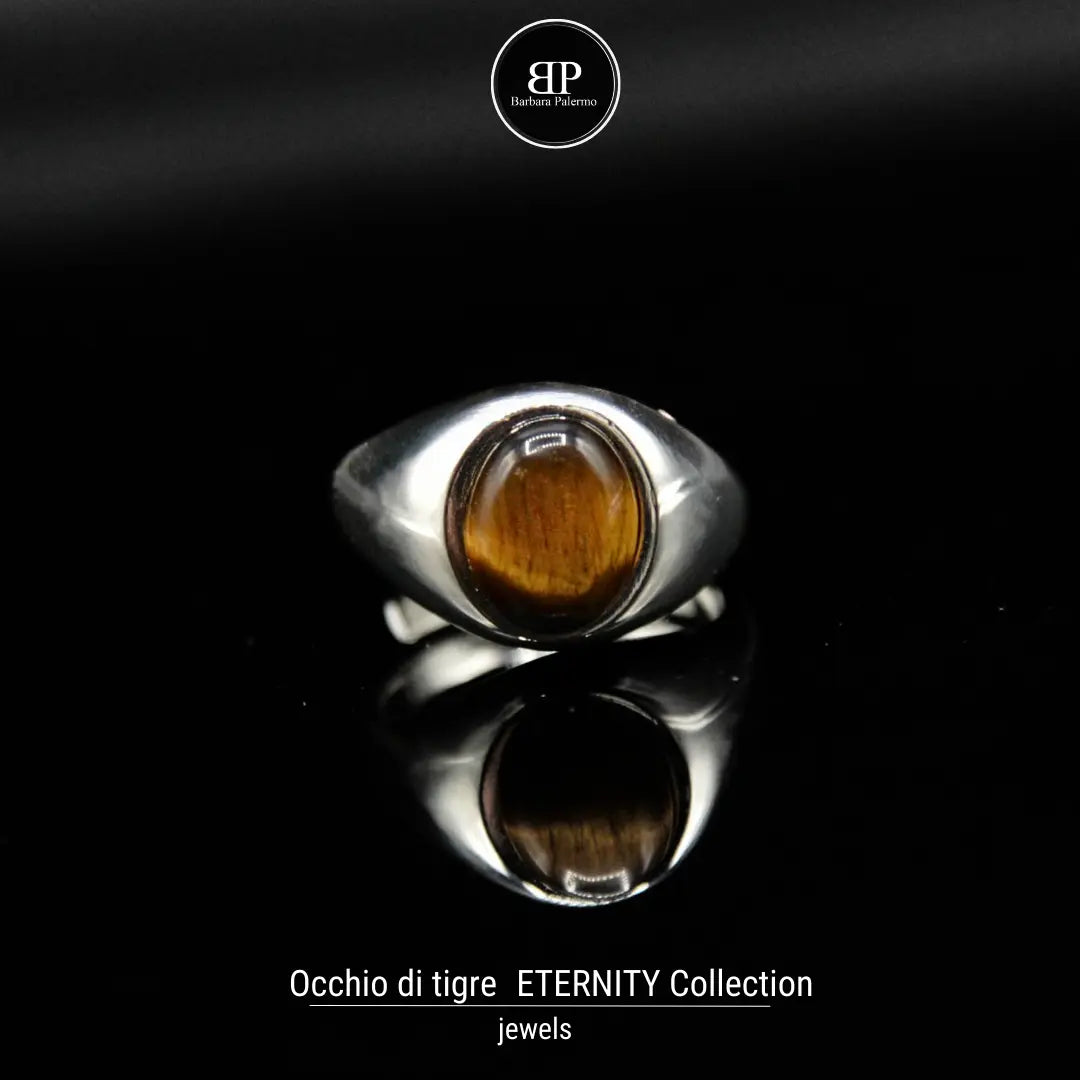 Anello Eternity con Pietra Occhio di Tigre – Potenza e Stile