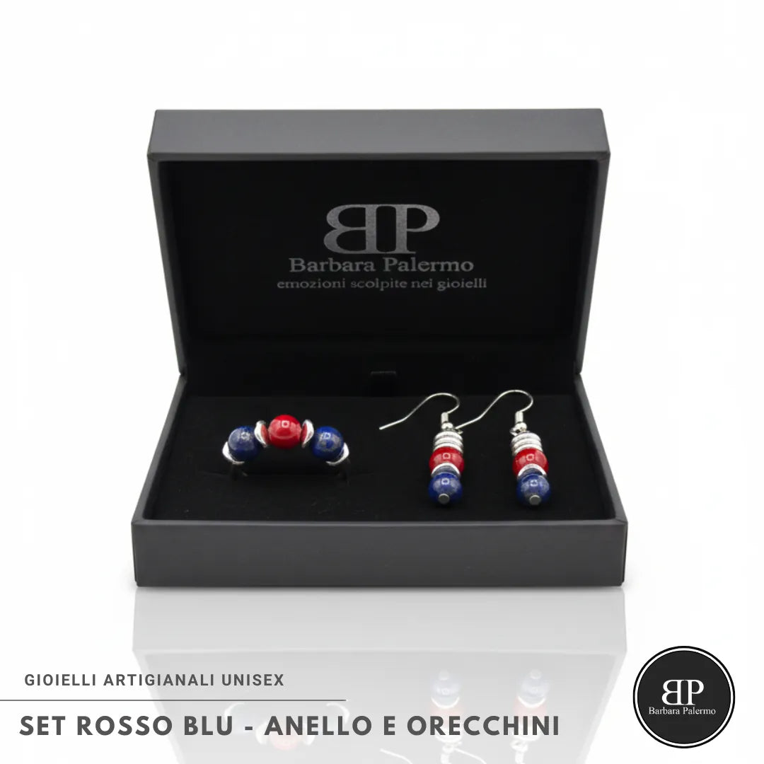 SET ROSSO BLU – ANELLO E ORECCHINI