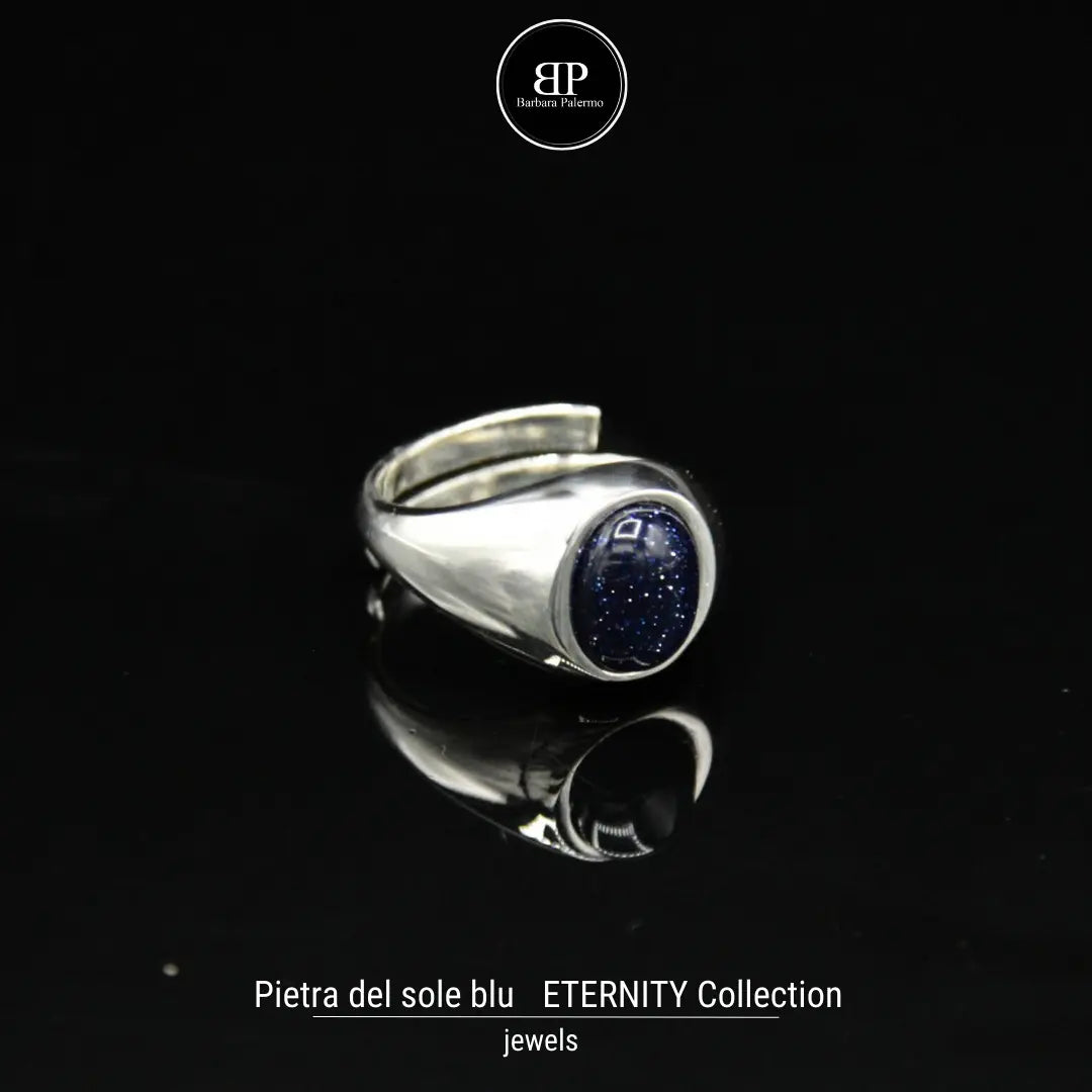 Anello Chevalier con Pietra del Sole Blu - Tocco di Magia e Raffinatezza