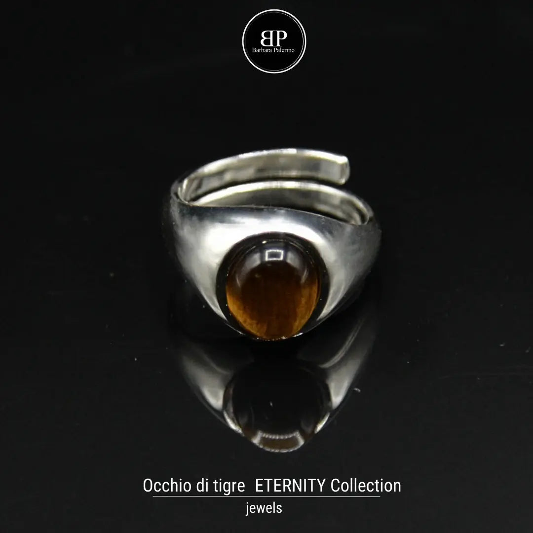 Anello Eternity con Pietra Occhio di Tigre – Potenza e Stile