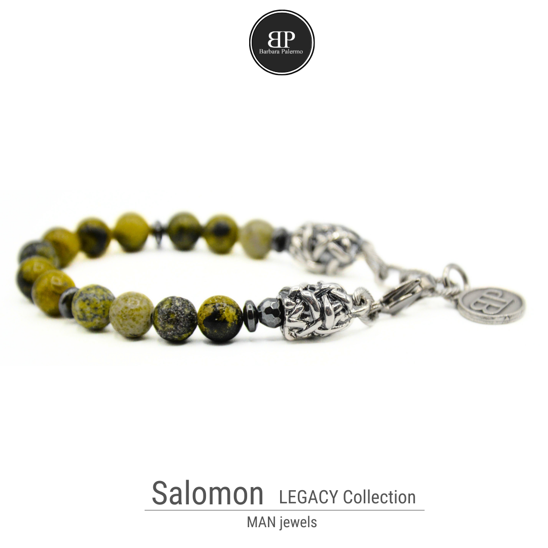 Salomon-Armband – Gelber Jaspis und Silber