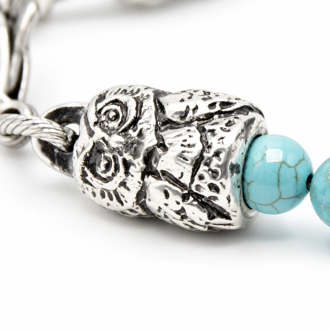 Sentinel Owls  Bracciale pietra turchese con gufo