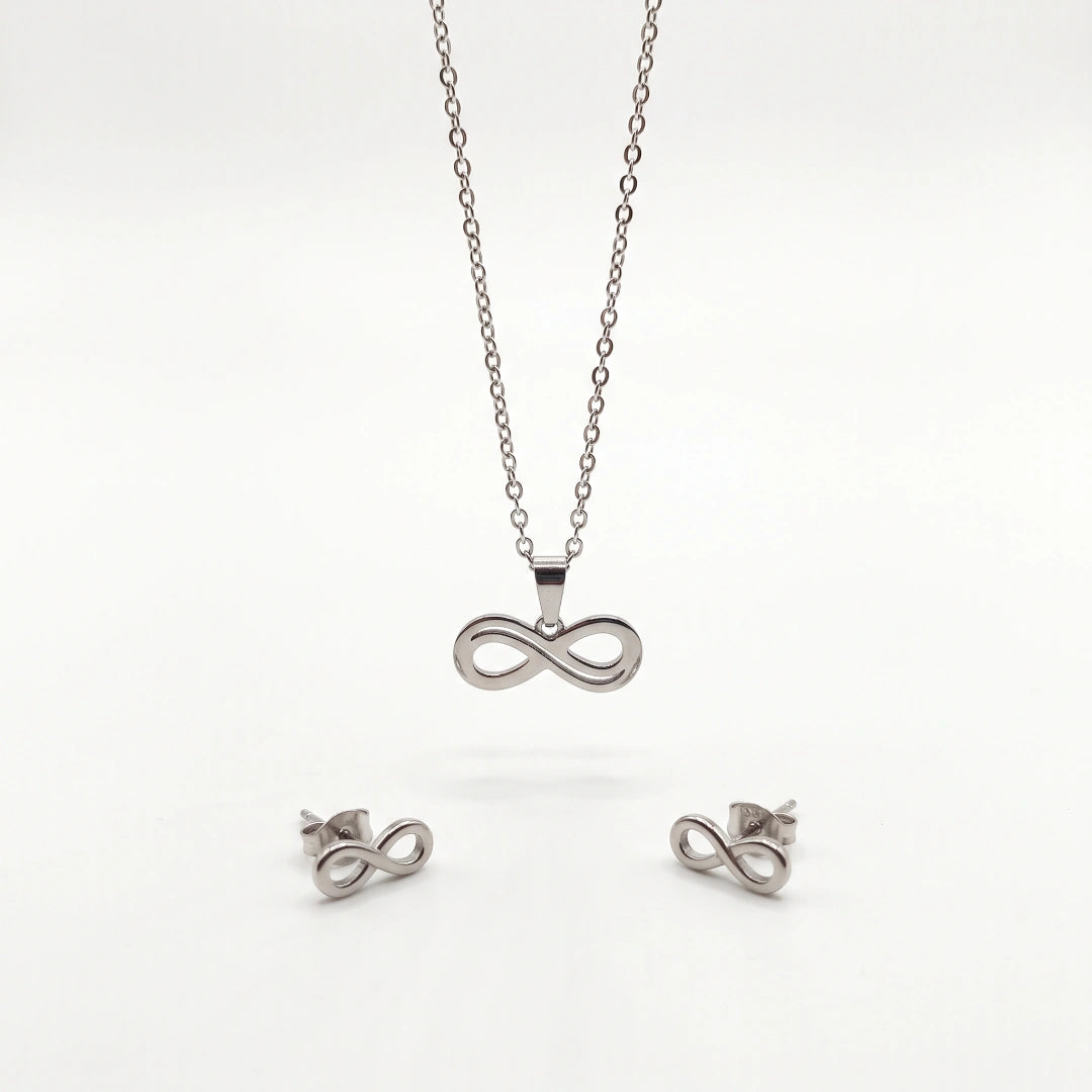 Set Collana e Orecchini Infinito in Acciaio 316L