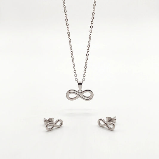 Set Collana e Orecchini Infinito in Acciaio 316L