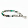 Bracciale Ocean Agata verde e indiana Ematite argento Canarie