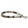 Bracciale Paesina occhio di tigre ed Ematite Argento Ocean California