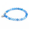 Stones bracciale Agata azzurra elastico